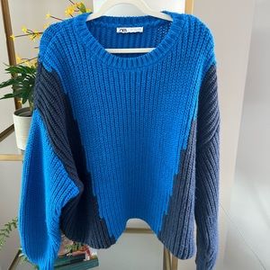 Zara Colorblock Knit Sweater